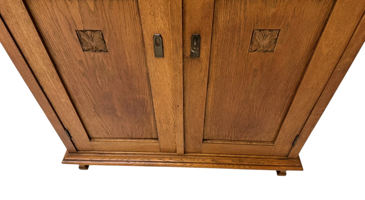 Arts & Crafts Art Nouveau Bookcase with Beveled Glass, 1900s